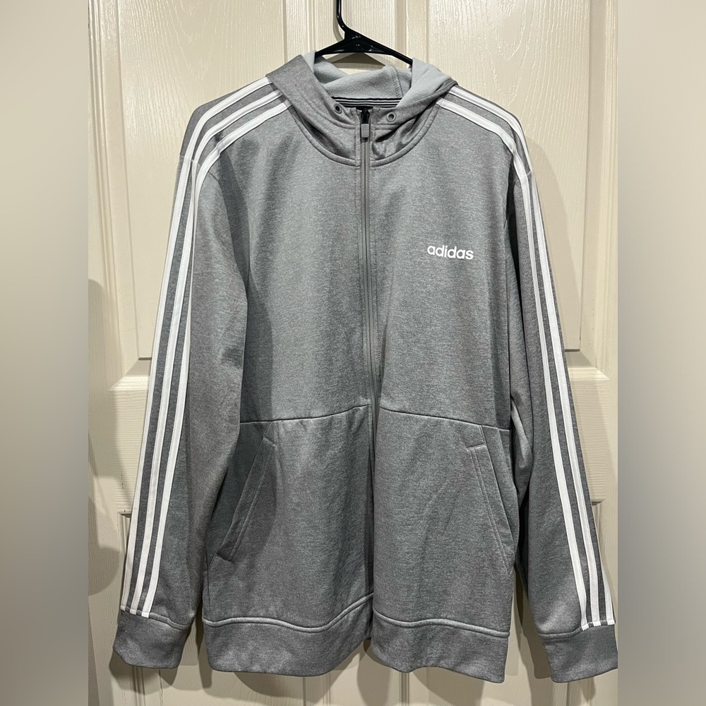 Grey/white adidas sweater